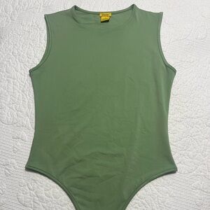 Daisy BodySuit Womens Sleeveless Size XL Green Snap